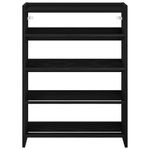 Casa si Gradina - Mobilier - Organizare si depozitare - Organizator incaltaminte - Pantofar, negru, 80x25x61,5 cm, lemn prelucrat, lăţime 60 cm, înălțime 81 cm - Infinity.ro