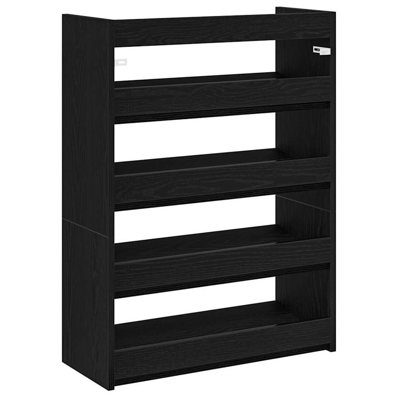 Casa si Gradina - Mobilier - Organizare si depozitare - Organizator incaltaminte - Pantofar, negru, 80x25x61,5 cm, lemn prelucrat, lăţime 60 cm, înălțime 81 cm - Infinity.ro