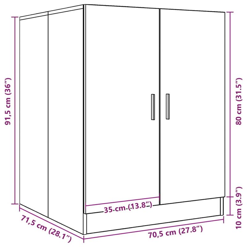 Casa si Gradina - Mobilier - Dulapuri si sifoniere - Dulapuri - Dulap masina de spalat, gri beton, 70,5x71,5x91,5 cm - Infinity.ro