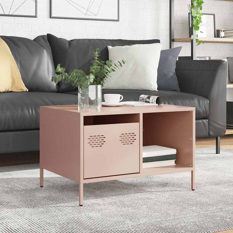 Casa si Gradina - Mobilier - Mese si birouri - Masute de cafea - Masuta de cafea, roz, 68,5x50x43,5 cm, otel laminat la rece - Infinity.ro