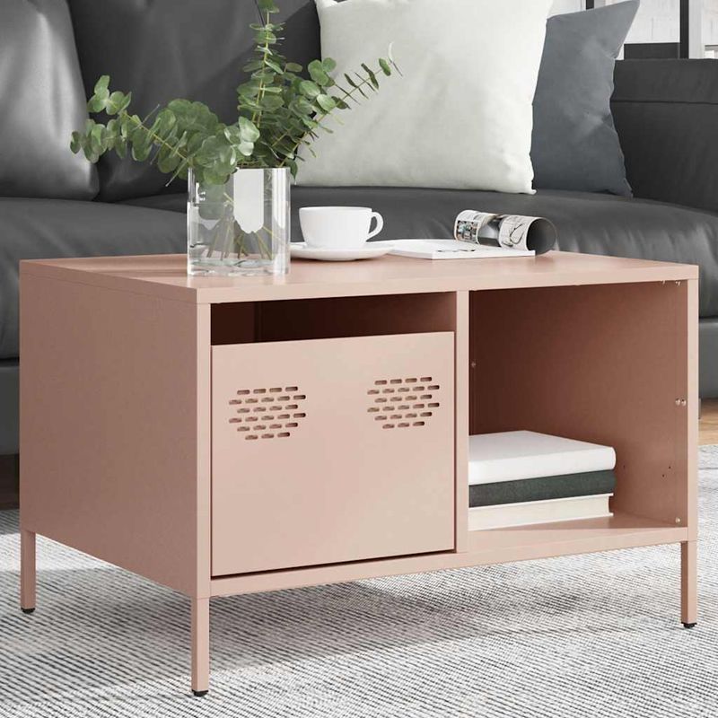 Casa si Gradina - Mobilier - Mese si birouri - Masute de cafea - Masuta de cafea, roz, 68,5x50x43,5 cm, otel laminat la rece - Infinity.ro