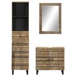 Casa si Gradina - Mobilier - Seturi de mobilier - Seturi baie - Set mobilier de baie, 3 piese, lemn masiv de mango - Infinity.ro