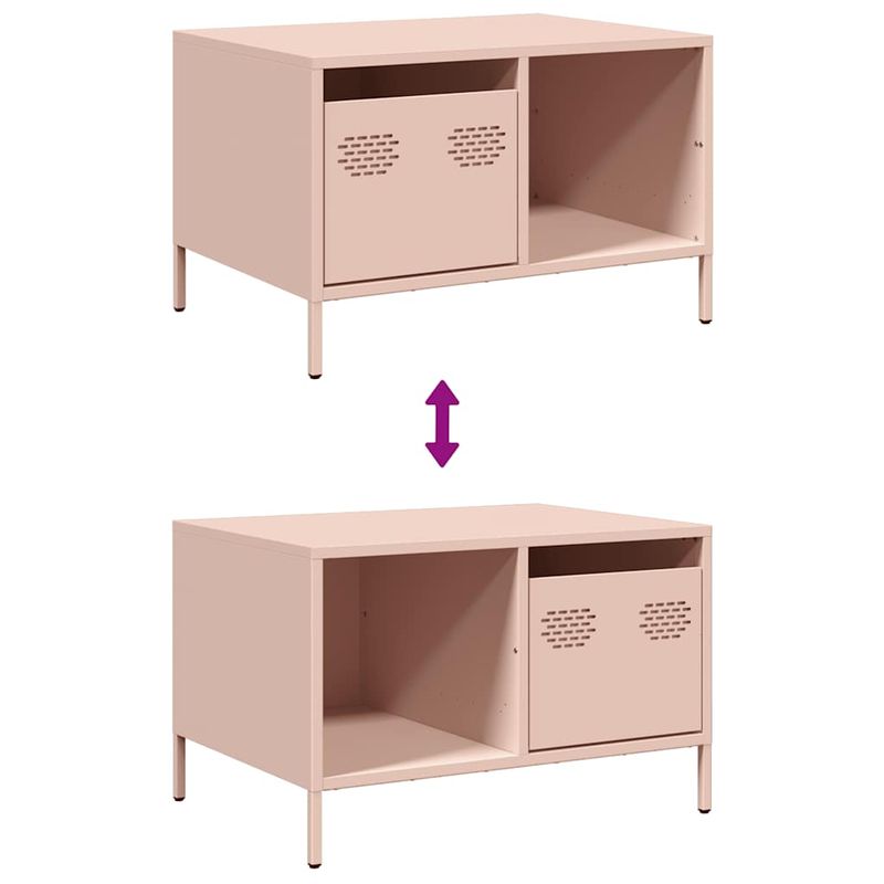 Casa si Gradina - Mobilier - Mese si birouri - Masute de cafea - Masuta de cafea, roz, 68,5x50x43,5 cm, otel laminat la rece - Infinity.ro