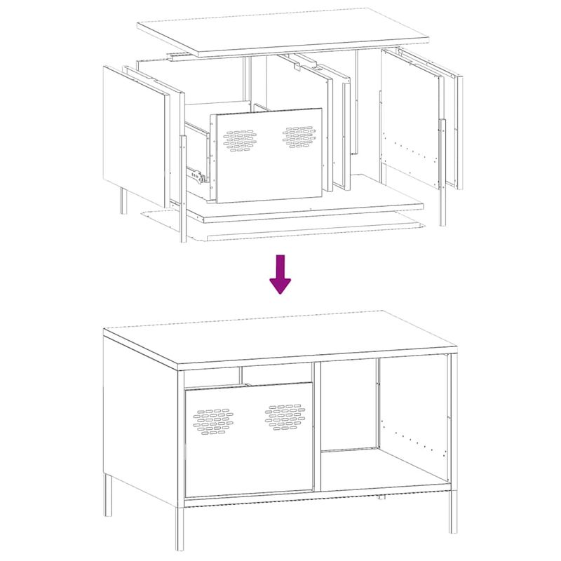 Casa si Gradina - Mobilier - Mese si birouri - Masute de cafea - Masuta de cafea, roz, 68,5x50x43,5 cm, otel laminat la rece - Infinity.ro