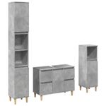Casa si Gradina - Mobilier - Seturi de mobilier - Seturi baie - Set mobilier de baie, 3 piese, gri beton, lemn compozit - Infinity.ro