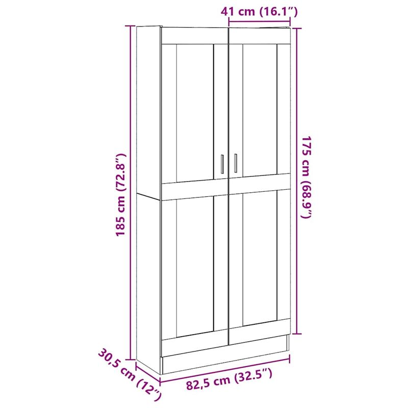 Casa si Gradina - Mobilier - Comode si corpuri - Corpuri bucatarie - Dulap inalt, stejar artizanal, 82,5x30,5x185 cm, lemn prelucrat - Infinity.ro