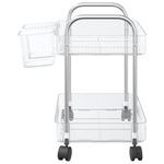 Casa si Gradina - Mobilier - Organizare si depozitare - Cutii depozitare - Carucior de depozitare cu 2 niveluri transparent acrilic, model cu cutii - Infinity.ro