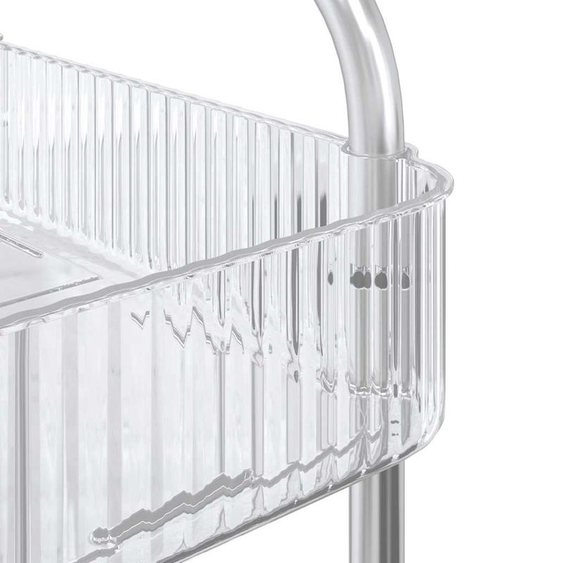 Casa si Gradina - Mobilier - Organizare si depozitare - Cutii depozitare - Carucior de depozitare cu 2 niveluri transparent acrilic, model cu cutii - Infinity.ro