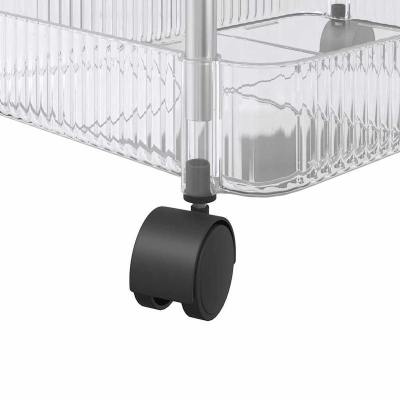 Casa si Gradina - Mobilier - Organizare si depozitare - Cutii depozitare - Carucior de depozitare cu 2 niveluri transparent acrilic, model cu cutii - Infinity.ro
