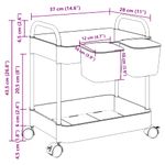 Casa si Gradina - Mobilier - Organizare si depozitare - Cutii depozitare - Carucior de depozitare cu 2 niveluri transparent acrilic, model cu cutii - Infinity.ro