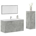 Casa si Gradina - Mobilier - Seturi de mobilier - Seturi baie - Set mobilier de baie, 3 piese, gri beton, lemn compozit - Infinity.ro