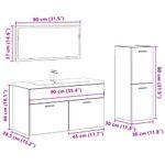 Casa si Gradina - Mobilier - Seturi de mobilier - Seturi baie - Set mobilier de baie, 3 piese, gri beton, lemn compozit - Infinity.ro