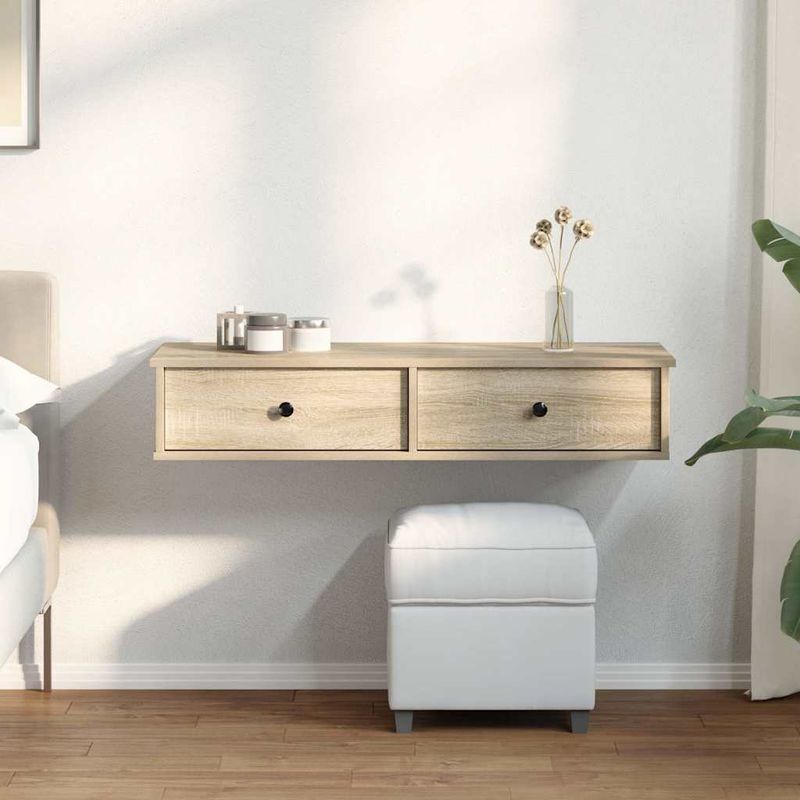 Casa si Gradina - Mobilier - Biblioteci si rafturi - Rafturi - Raft de perete cu sertare Stejar Sonoma lemn prelucrat, mărime 100x37.5x19 cm - Infinity.ro