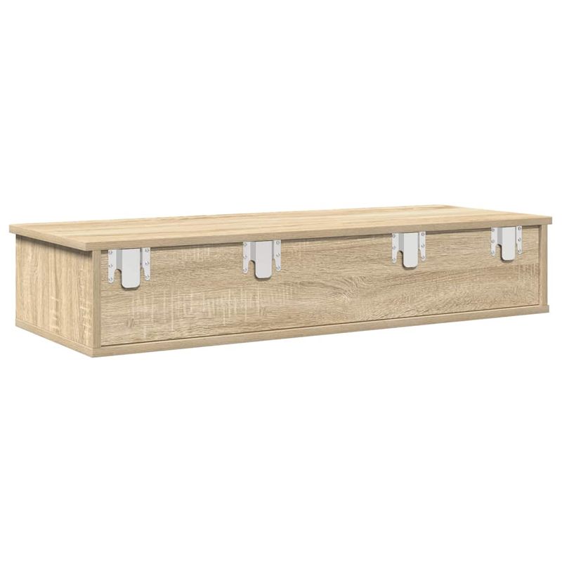 Casa si Gradina - Mobilier - Biblioteci si rafturi - Rafturi - Raft de perete cu sertare Stejar Sonoma lemn prelucrat, mărime 100x37.5x19 cm - Infinity.ro