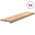Casa si Gradina - Constructii - Scari si accesorii interioare - Accesorii scari interioare - Trepte scari 4 buc Stejar masiv netratat 100x30x2 cm - Infinity.ro