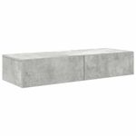 Casa si Gradina - Mobilier - Biblioteci si rafturi - Rafturi - Raft de perete cu sertare Gri beton 100x36x19 cm Lemn prelucrat - Infinity.ro