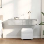 Casa si Gradina - Mobilier - Biblioteci si rafturi - Rafturi - Raft de perete cu sertare Gri beton 100x36x19 cm Lemn prelucrat - Infinity.ro