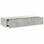 Casa si Gradina - Mobilier - Biblioteci si rafturi - Rafturi - Raft de perete cu sertare Gri beton 100x36x19 cm Lemn prelucrat - Infinity.ro