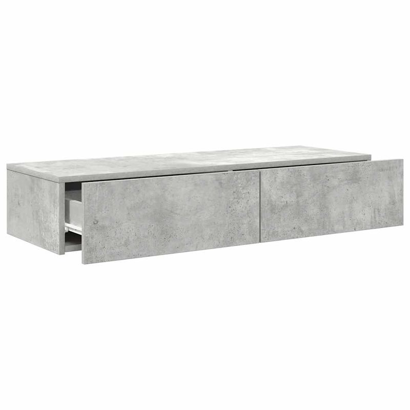 Casa si Gradina - Mobilier - Biblioteci si rafturi - Rafturi - Raft de perete cu sertare Gri beton 100x36x19 cm Lemn prelucrat - Infinity.ro