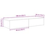 Casa si Gradina - Mobilier - Biblioteci si rafturi - Rafturi - Raft de perete cu sertare Gri beton 100x36x19 cm Lemn prelucrat - Infinity.ro