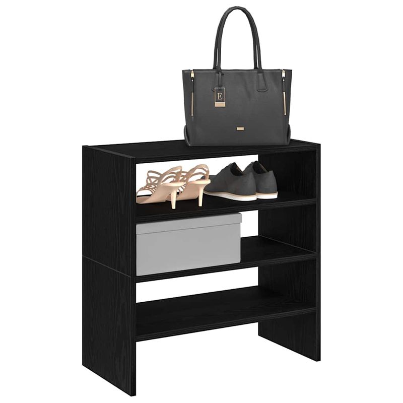 Casa si Gradina - Mobilier - Organizare si depozitare - Organizator incaltaminte - Rafturi pantofi 2 buc Stejar negru stivuibil 60x30x30,5 cm - Infinity.ro