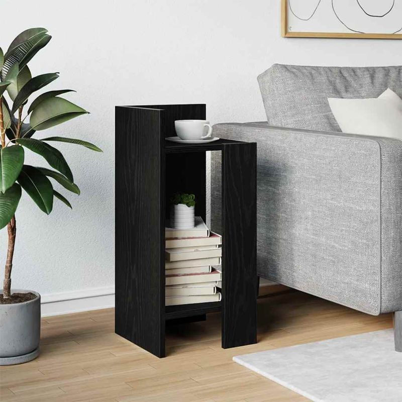 Casa si Gradina - Mobilier - Mese si birouri - Mese living - Masa laterala cu polita negru 25,5x27x60 cm - Infinity.ro