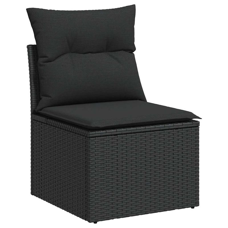 Casa si Gradina - Gradina si terasa - Mobilier exterior - Seturi mobila gradina - Set canapele de gradina cu perne, 7 piese, negru, poliratan - Infinity.ro