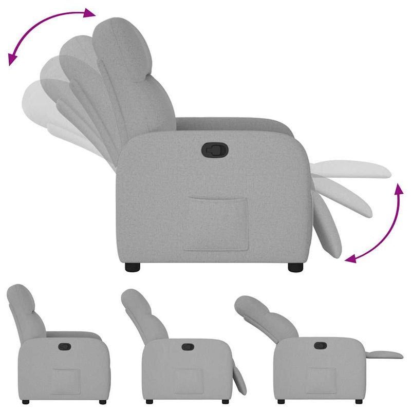 Casa si Gradina - Mobilier - Scaune si fotolii - Fotolii - Fotoliu extensibil din stofa gri nor - Infinity.ro