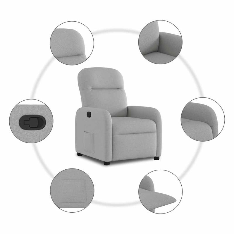 Casa si Gradina - Mobilier - Scaune si fotolii - Fotolii - Fotoliu extensibil din stofa gri nor - Infinity.ro
