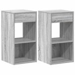 Casa si Gradina - Mobilier - Comode si corpuri - Noptiere - Noptiere cu sertar 2 buc Gri Sonoma 35x34x66,5 cm - Infinity.ro