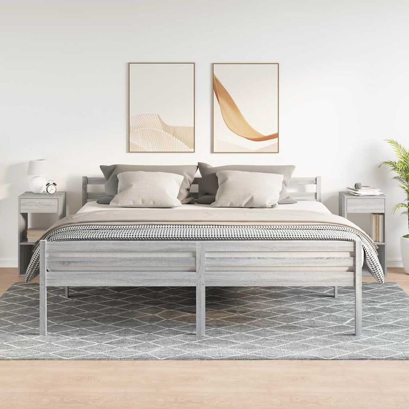 Casa si Gradina - Mobilier - Comode si corpuri - Noptiere - Noptiere cu sertar 2 buc Gri Sonoma 35x34x66,5 cm - Infinity.ro