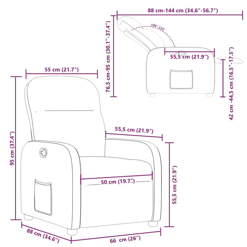 Casa si Gradina - Mobilier - Scaune si fotolii - Fotolii - Fotoliu extensibil din stofa gri nor - Infinity.ro