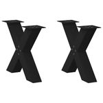 Casa si Gradina - Mobilier - Feronerie si accesorii mobila - Picioare masuta de cafea in forma de X 2 buc Negru Otel - Infinity.ro