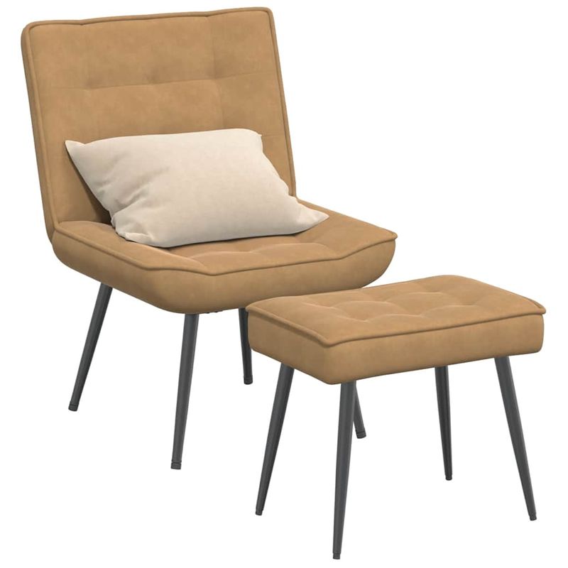 Casa si Gradina - Mobilier - Scaune si fotolii - Scaune - Scaun de relaxare cu taburet, maro, catifea - Infinity.ro