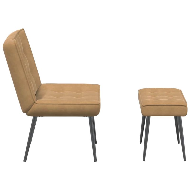 Casa si Gradina - Mobilier - Scaune si fotolii - Scaune - Scaun de relaxare cu taburet, maro, catifea - Infinity.ro