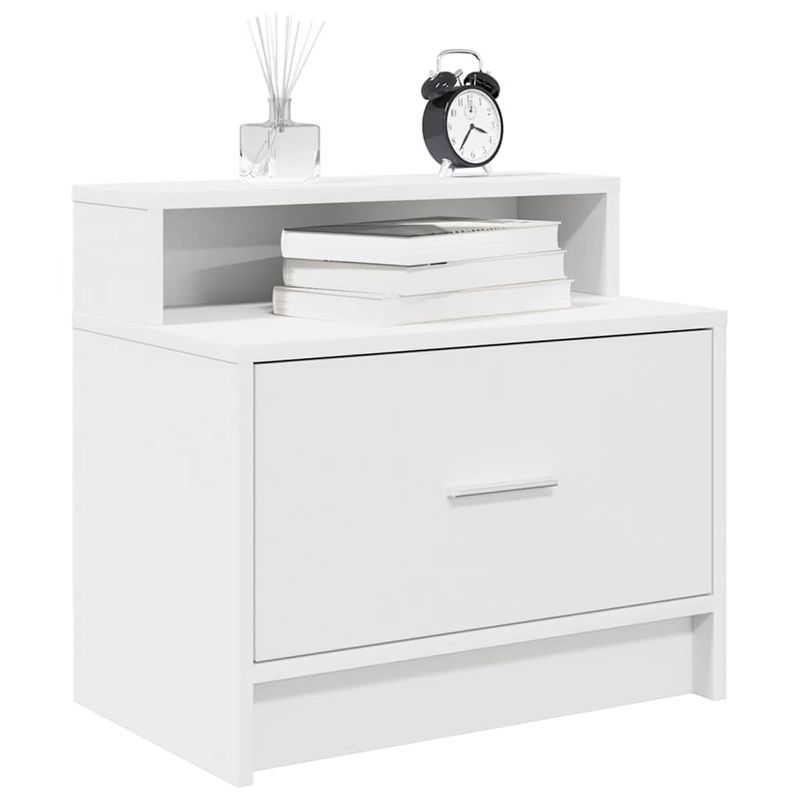 Casa si Gradina - Mobilier - Comode si corpuri - Noptiere - Noptiera cu sertar alb 51x31x47 cm - Infinity.ro