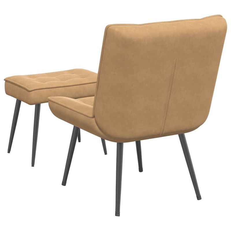 Casa si Gradina - Mobilier - Scaune si fotolii - Scaune - Scaun de relaxare cu taburet, maro, catifea - Infinity.ro