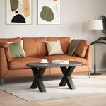 Casa si Gradina - Mobilier - Feronerie si accesorii mobila - Picioare masuta de cafea in forma de X 2 buc Negru Otel - Infinity.ro