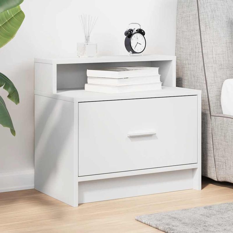 Casa si Gradina - Mobilier - Comode si corpuri - Noptiere - Noptiera cu sertar alb 51x31x47 cm - Infinity.ro