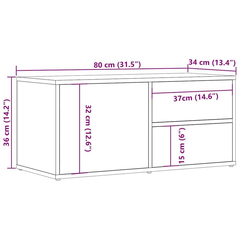 Casa si Gradina - Mobilier - Comode si corpuri - Comode - Dulap TV Lemn vechi 80x34x35,5 cm Lemn prelucrat - Infinity.ro