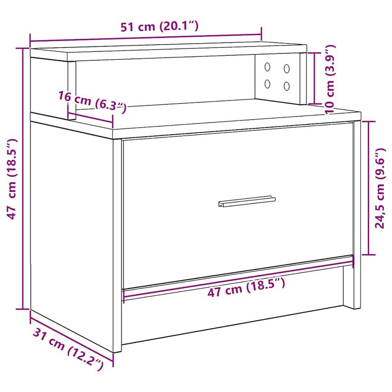 Casa si Gradina - Mobilier - Comode si corpuri - Noptiere - Noptiera cu sertar alb 51x31x47 cm - Infinity.ro