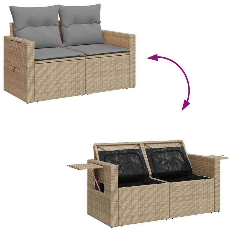 Casa si Gradina - Gradina si terasa - Mobilier exterior - Seturi mobila gradina - Set canapele de gradina, 4 piese, cu perne, bej, poliratan - Infinity.ro