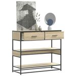 Casa si Gradina - Mobilier - Comode si corpuri - Console - Masuta consola, stejar sonoma, 90x35x80 cm, lemn prelucrat - Infinity.ro