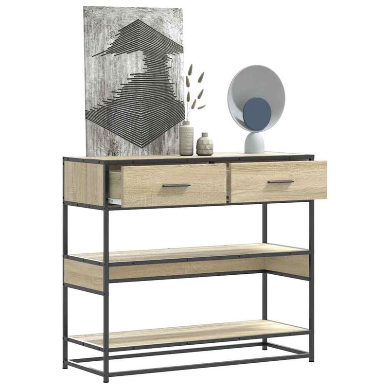 Casa si Gradina - Mobilier - Comode si corpuri - Console - Masuta consola, stejar sonoma, 90x35x80 cm, lemn prelucrat - Infinity.ro