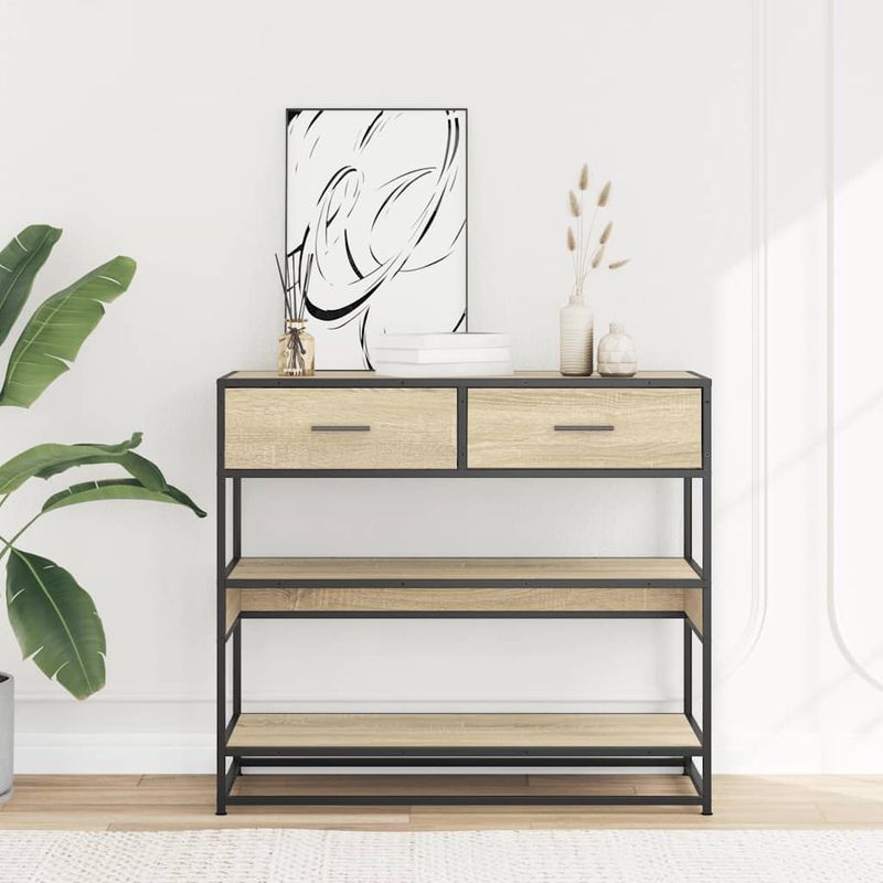 Casa si Gradina - Mobilier - Comode si corpuri - Console - Masuta consola, stejar sonoma, 90x35x80 cm, lemn prelucrat - Infinity.ro
