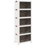 Casa si Gradina - Constructii - Depozitare, transport si protectie - Accesorii echipamente pentru transport si ridicat - Cutie de depozitare stivuita cu roti 5 niveluri 75L 65x40x179cm - Infinity.ro