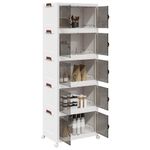 Casa si Gradina - Constructii - Depozitare, transport si protectie - Accesorii echipamente pentru transport si ridicat - Cutie de depozitare stivuita cu roti 5 niveluri 75L 65x40x179cm - Infinity.ro