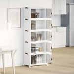 Casa si Gradina - Constructii - Depozitare, transport si protectie - Accesorii echipamente pentru transport si ridicat - Cutie de depozitare stivuita cu roti 5 niveluri 75L 65x40x179cm - Infinity.ro