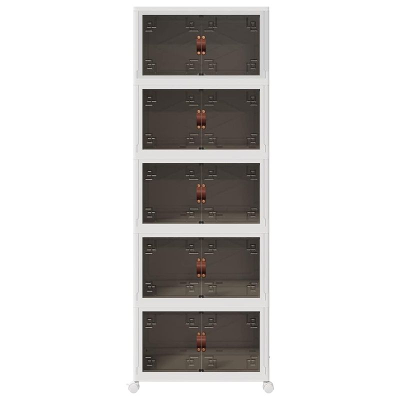 Casa si Gradina - Constructii - Depozitare, transport si protectie - Accesorii echipamente pentru transport si ridicat - Cutie de depozitare stivuita cu roti 5 niveluri 75L 65x40x179cm - Infinity.ro
