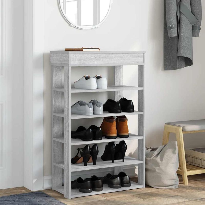 Casa si Gradina - Mobilier - Organizare si depozitare - Organizator incaltaminte - Pantofar, gri sonoma, 60x30x98 cm, lemn prelucrat - Infinity.ro